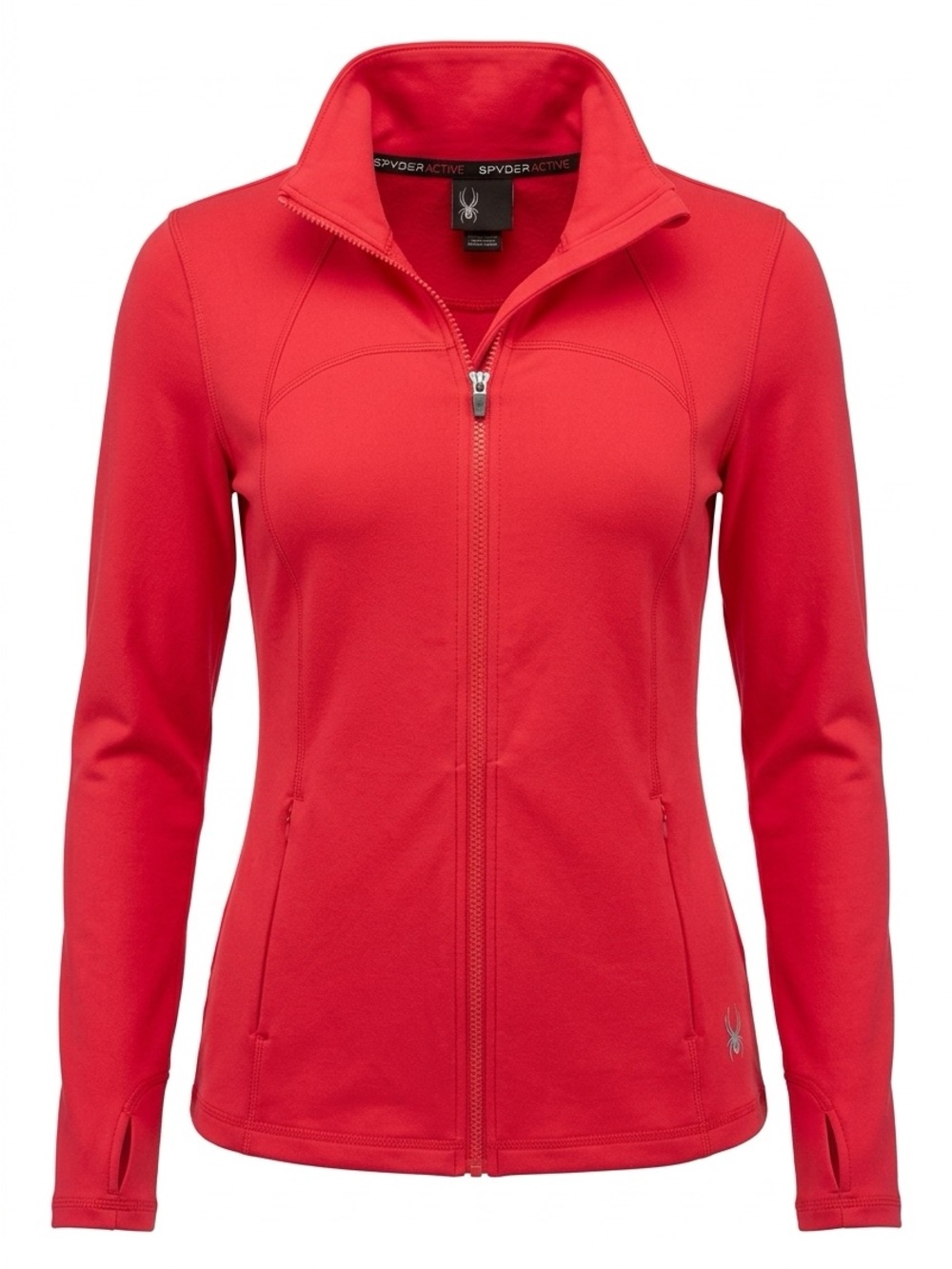 Spyder Women's Stretch Long Sleeve Zip Up Yoga Jacket with Thumb Holes